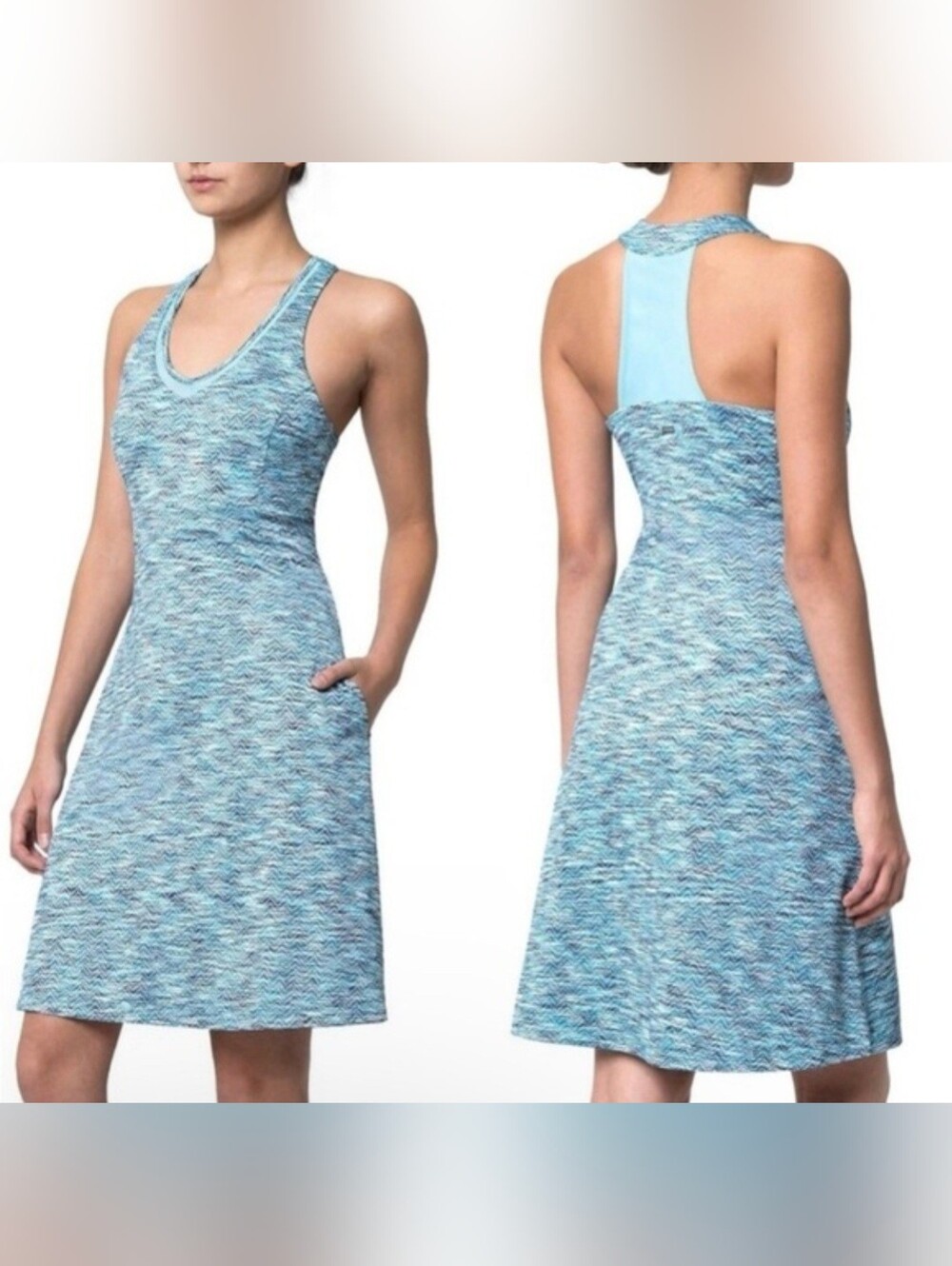 Mondetta Blue Chevron Mesh Racerback Activewear Athleisure Tennis Sports Dress M